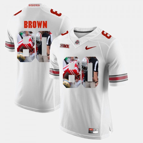 Ohio State Buckeyes Noah Brown Men's #80 White Pictorial Fashion College Football Jersey 2404NFGG0